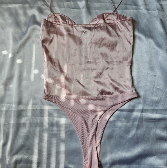 Tiger Mist Pink Satin Bodysuit 🎀 - Picture 7 of 10